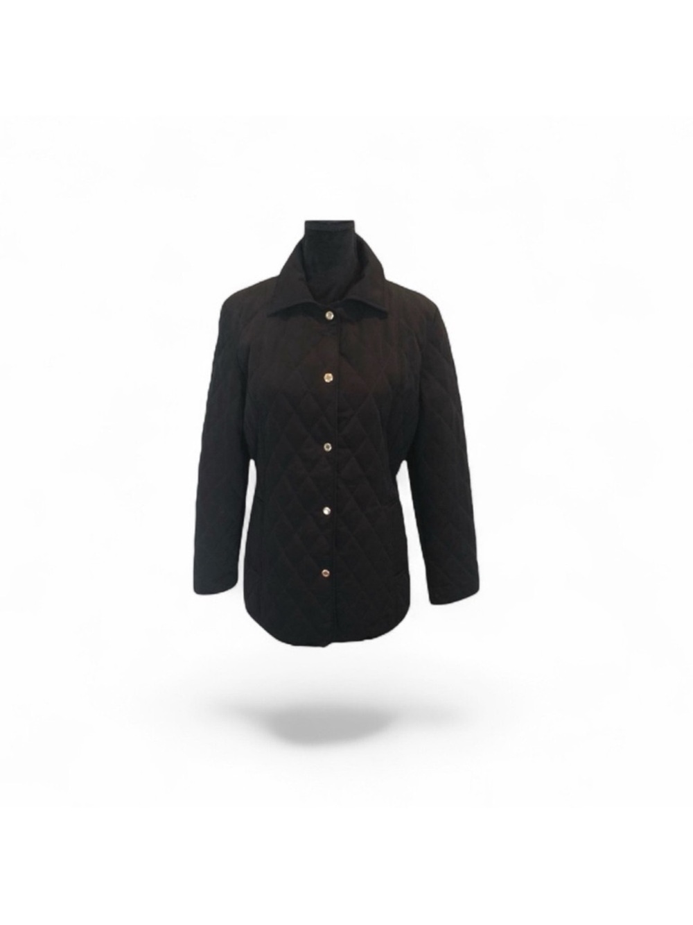 Liz Claiborne black quilted jacket minimalist preppy gorpcore casual size medium